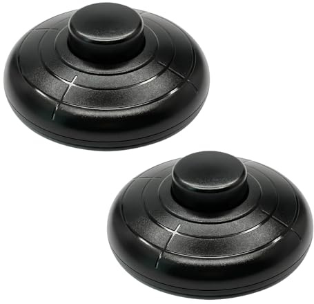 2 Piezas 250V Interruptor de Pie Redondo para Lámpara para 2 o 3 Core, Interruptor de Pie en Línea con Pulsador de Autobloqueo para Lámpara de Piso y Mesa