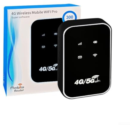 Felicafie Tragbarer mobiler WLAN-Router 4G, leicht, 11 x 7 x 3,6 cm, für Internetzugang auf Reisen zu Hause oder im Büro (schwarz)