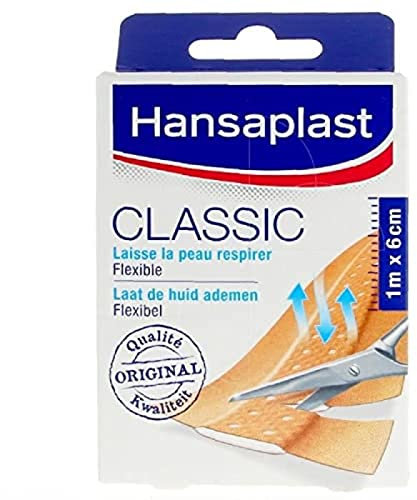 HANSAPLAST Classic 10 Streifen 10 cm x 6 cm, wasser- und staubdicht, selbstklebende Pflaster zum Zuschneiden für die ganze Familie