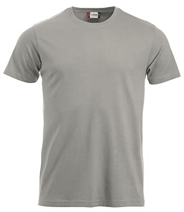 Clique Klassisches Herren-T-Shirt, Grau (Silber), XS