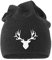 MoonWorks Jersey Beanie Einhorn Unicorn Anker Hipster Kackhaufen Läuft Meow Mütze Stern Herren Damen, Hirschgeweih dunkelgrau, unisize