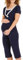 Herzmutter Pyjama Grossesse - Pyjama Maternité Allaitement - Vêtement de Nuit - pour Femme Enceinte - Pyjama Ensemble Maternité - Pantalon midi - Manches Courtes - 2500 (M, Bleu)