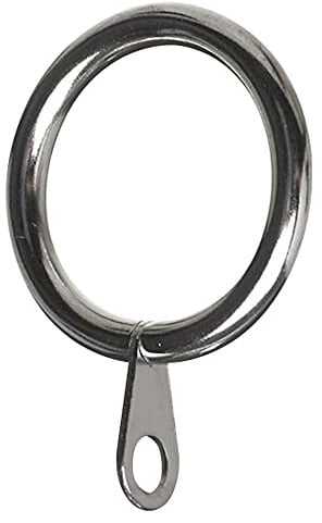 Merriway BH06183 (8 Pcs) Curtain Drapery Pole Rod Ring Fixed Eye Chrome Metal Inner Dimension 50mm - Pack of 8 Pieces