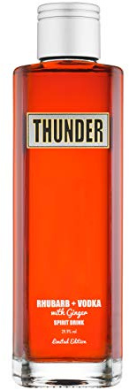 Thunder Rhubarb Infused Vodka with Ginger - 5 Times Distilled Premium Grain Vodka - Natural Rhubarb and Jamaican Ginger - Satin Smooth Taste - Crisp and Refreshing - Limited Edition - 29.9 vol - 70cl