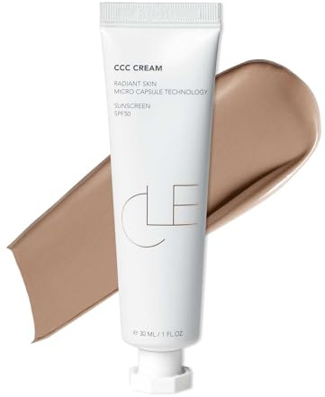 CLE Cosmetics CCC Cream (Neutral Medium 206 / SPF 50) - Color Correcting CC Cream with Sunscreen - Lightweight, Hydrating, Light to Medium Coverage Foundation - BB & CC Cream Hybrid - 1 fl oz