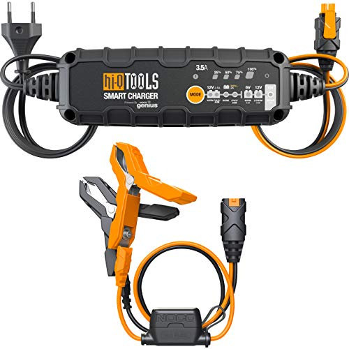 Hi-Q Tools KFZ Ladegerät Autobatterie Auto Motorrad Ladegerät Batterieladegerät PM3500, 6/12V 3,5A, für Blei-Säure+Lithium, Multipurpose, Ganzjährig, Kunststoff