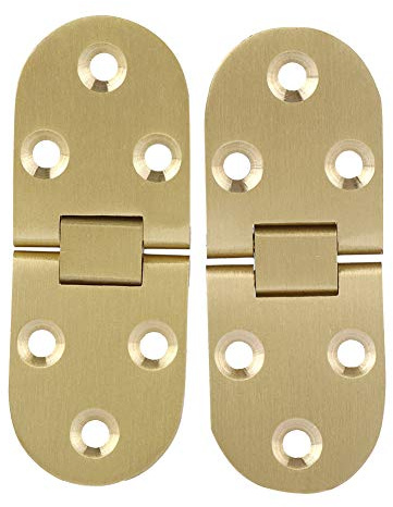 Bisagras Plegables para Muebles, 80 * 30 Mm Aleación de Zinc Metal Borde Redondo Máquina de Coser Mesa Plegable Muebles Bandeja Abatible Bisagra para Computadora Escritorio (Oro)