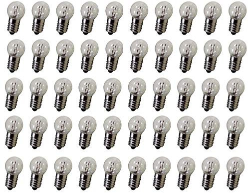 GutReise DC 50PCS E10 12 V 0.3 A luce bianca calda lampadina lampadine miniature Screw base