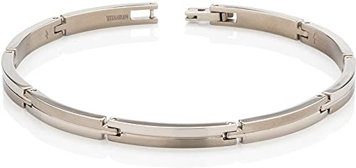 Boccia Armband aus glanzpoliertem Reintitan, in der Farbe: Silber, Maße: Länge: 20 cm, Breite: 0,5 cm, 03018-01