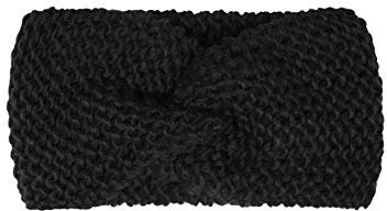 Zwillingsherz Stirnband mit Knoten - Hochwertiges Strick-Kopfband für Damen Frauen Mädchen - Wolle - Ohrenschutz - Haarband - warm weich und luftig für Frühjahr Herbst und Winter - swz