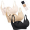 HOFISH Nursing Bras for Breastfeeding Seamless Ultra Comfort Maternity Bra, Pregnancy Sleep Bralette 3Pack Black Beige Pink Small