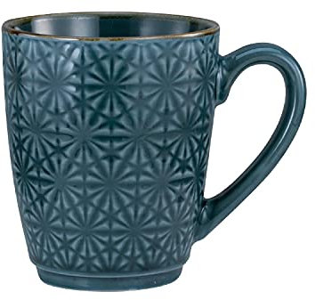 CreaTable Retro Kaffeebecher, Steinzeug, 300 ml, petrol