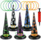 LEMESO Halloween Gadget Gioco di Lancio Halloween Kit Cappelli di Strega Gonfiabile 16 pz con Anelli da Lanciare con Pompa ad Aria Giochi da Esterno Giardino attività Halloween Festa per Bambini