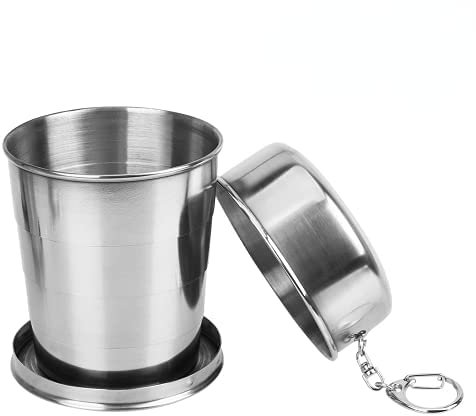 FYMTS Gobelet pliable en acier inoxydable portable pour l'extérieur et les voyages - Télescopique - 140 ml