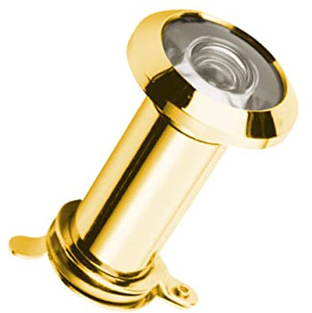 IRONZONE® Standard-Türspion, Guckloch, Türloch, Spionageloch, Weitwinkel-Sicherheit in poliertem Messing-Finish, nur in eine Richtung möglich