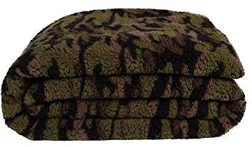 'zoeppritz since 1828' Camouflage Decke Doubleface Kunstfell Kuscheldecke Flauschige und luxuriöse Fellimitat-Decke mit Baumwoll Innenseite - 140x190 cm 670 Forest 110370-670