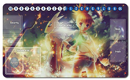 Four Leaves Sammelkartenspiel Brettspiel DTCG Playmat Tischset Spiele Größe 60 x 35 cm Mauspad Spielmatte für Digimon DTCG TCG CCG - Big Kid, Youth