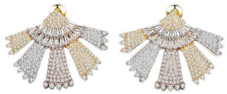 Banemi Ohrhänger Mädchen Weihnachten, Ohrringe für Junge Frauen Sektor mit Cubic Zirkonia Friktion Back Ohrstecker Geschenk für Frau