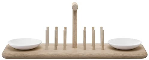 LSA International Dine Oak Toast Rack L42cm W13.5cm| 1 Unit | Handmade Porcelain | Hand Planed Wood | DI59