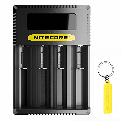 Nitecore Ci4 Chargeur de batterie intelligent USB-C QC/PD 4 emplacements pour Li-Ion/Ni-MH/Ni-Cd/IMR 14500 16340 18350 18650 20700 21700 AA AAA avec étiquette NITECORE