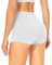TNNZEET Radlerhose Damen Hohe Taille Shorts Bauchweg Hotpants Kurze Sporthose Leggings Boxershorts für Yoga Gym (Weiß,L-XL)
