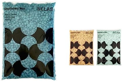 SELAS Wachsperlen Blau 800g – Hard Wax Beans & Warmwachs Perlen | Heißwachs Haarentfernung Wachsperlen & Wax Beads | Enthaarungswachs | Kompatibel mit Waxing Set, Wachserhitzer & Wachsgerät