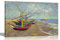 Fischerboote am Strand bei Saintes-Maries von Vincent Van Gogh Kunstdruck auf Leinwand, gerahmt, modernes Kunstwerk, hängende Bilder für Wohnzimmer, 76 x 50 cm