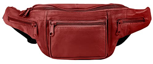 LEONARDO VERRELLI Unisex-Hüfttasche Bauchtasche Leder 3900037 (rot)