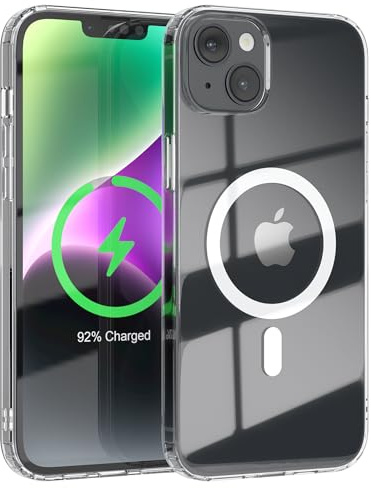 EAZY CASE - Premium Crystal TPU Hülle kompatibel mit iPhone 14 Plus kompatibel mit Qi-Charging, Silikonhülle mit Kameraschutz, Slimcover, Handyhülle, Backcover, Durchsichtig, Transparent