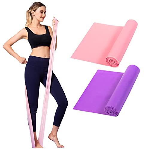 VIKY Fitnessband Gymnastikband,Lang Widerstandsbänder,Fitnessbänder Gummiband Sport,Männer Frauen Resistance Bands in 2 Stärke,Stretchband Sportband für Muskelaufbau,Yoga Pilates Fitnessbänder Sport