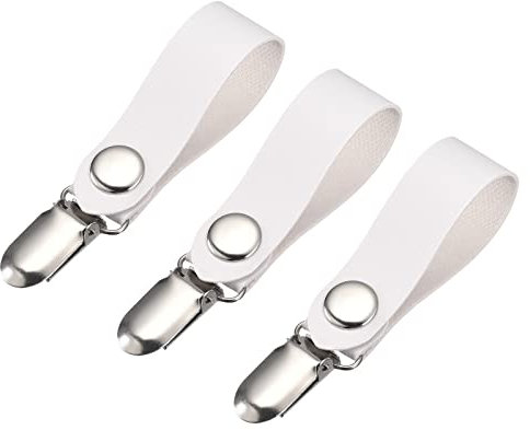 uxcell Hut-Clips für Reisen, PU-Lederhut-Clips für Frauen, Tasche, Gepäck, Outdoor-Reise, Hut, Begleiter, Weiss/opulenter Garten, Einheitsgröße