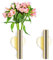 2 Stück Blumen-Röhren, Wand-Metallvase, Blumendekoration, Halter, goldene Metall-Wandvase mit 4 runden transparenten Aufklebern