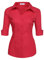 HOTOUCH Womens Blouses 3/4 Sleeve Cotton Shirt Ladies Office Shirts Basic Fitted Blouse V-Neck Short Sleeve Top Red S