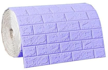 3D Brick Wallpaper, 33 Ft X 2.3 Ft DIY Self Adhesive Wall Tiles, Waterproof Home Decoration, 3D Wall Panel For Kitchen, Bathroom, Living Room (Color : Purple, Size : 70cm*5m)