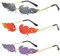 Ylinwtech 3 Stück Sonnenbrille Flammenform, Flammen Sonnenbrille Party Brillen, Schnelle Rave Hippie Brille, Flammen Brillen für Maskerade, Fasching, Summer, Geburtstagsfeier, Party, Musikfestival