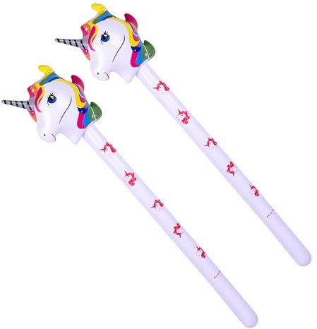 Nereds 2Pcs Inflatable Unicorn Animals Inflatables Stick Toys Kids Hammer Pool Toy Decorations for Birthday Party Supplies