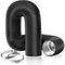 Hon&Guan 100mm PVC Aluminium Flexible ducting Hose 2.5m 4 Inch Air Ducting Vent Hose Pipe for Tumble Dryer, Cooker Hood, Extractor Fan, Air Condition - Black