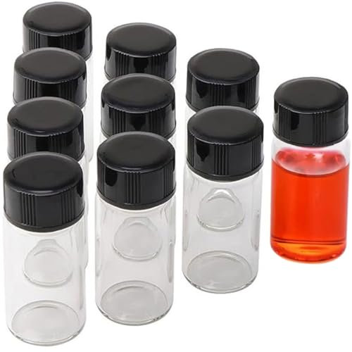 LCOUACEO Kleine Glasflaschen zum Befüllen, 30 Stück 20ml Transparente Auslaufsicher Probenfläschchen Glasflaschen, Glasflasche mit Deckel Zum Lagerung Von Proben, Flüssigkeiten und Pulver
