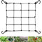 Scrog Netz 110x50 cm | Pflanzennetz Spaliernetz | Hydrokultur Garten Grow Netz mit 4 Haken | Gartenzubehör Pflanzenwachstums Pflanzen Stützendes Netz für Gemüse, und Blumen