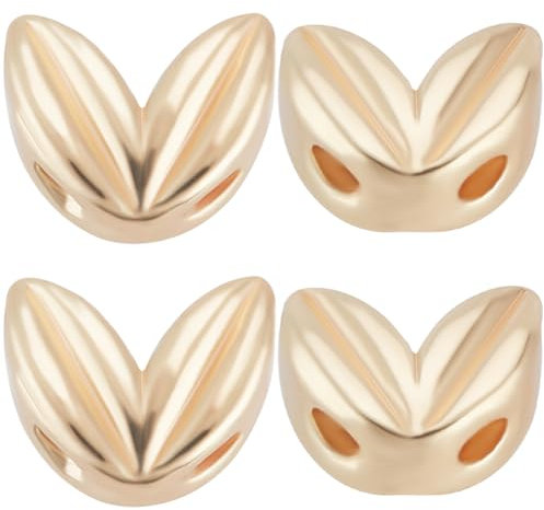 Beebeecraft 1 Box 20 Blattperlen Echte 18 Karat Vergoldete Kleine Blattknospensprossen Lose Perlen Mit Loch Für Die Herstellung von Armbändern Und Halsketten.