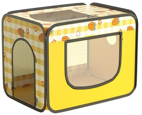 Moreeulsi Jaula Plegable para Perros, Caja de Secado para Perros | Perrera portátil para Perros,Caja Secadora Impresa Colorida portátil, Perrera Transpirable para Perros pequeños y medianos