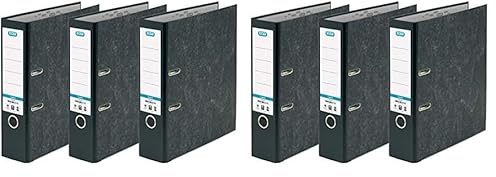 Elba Aktenordner, A4, Papier auf Karton, Schwarz, 3 Stück 3 Stück (Packung mit 2)