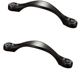 Schubladengriffe Schwarz 64mm, 2 Stück Möbelgriffe Zinklegierung Griffen | Sprühfarbe, Schrankgriffe Lochabstand 64mm Türgriff Küchengriffe Schrank Möbel Griffe für Küchenschränke Schwarze 64mm/2.5in