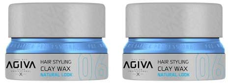 2 x Agiva Hair Styling Clay Wax Natural Look 06 - Silver 155ML