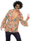 Herren Mardi Gras Kostüme 70er Paisley Tie Dye Hemd Vintage 60er Karneval Knopf Hemd Perücke Bart Brille Halskette L