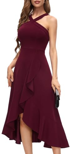 Bbonlinedress Abendkleider elegant für Hochzeit festliches Kleid Damen Neckholder Cocktailkleid Maxilang Partykleid