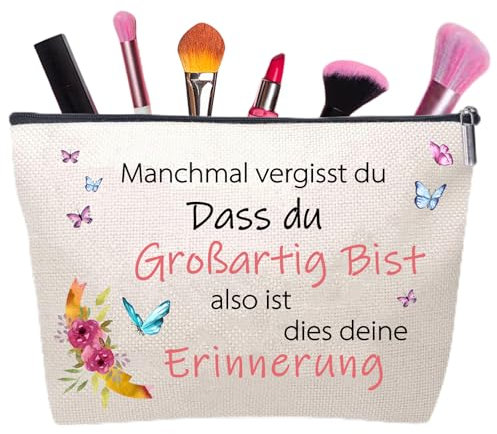 Freundschaftsgeschenke für Beste Freundin, Kosmetiktasche Klein Schminktasche Lustig Geschenke für Mama Mädchen Frauen Damen, Reise Make Up Tasche Weihegeschenke für Geburtstag Weihnachten Muttertag