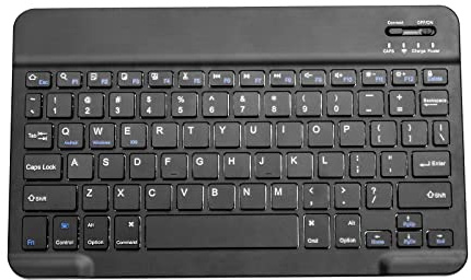 EVACH Bluetooth Tastatur Mini Wireless Tastatur für Apple iPad 10./11 Generation, Amazon Fire HD 10/8 Max 11, Samsung Tablet, Android Phone - 10 Zoll Slim, Tragbar, Wiederaufladbar, Schwarz