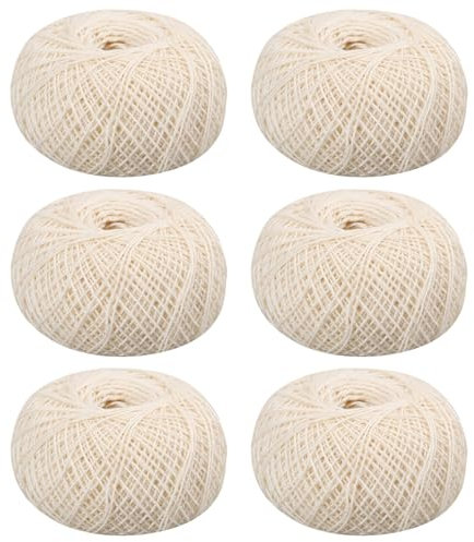 FREEBLOSS 6 fili da ricamo Sashiko, 6 x 150 m, 100% cotone, colore bianco, per cucire a mano, 4 fili, per trapuntatura e cucito