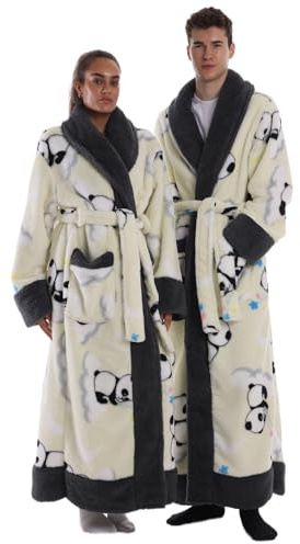 Gegeryozer Accappatoio e Vestaglia in Flanella Super Morbido, con Tasche, Cintura e Collo Rivoltato, Unisex Taglia Unica per Casa, SPA, Hotel